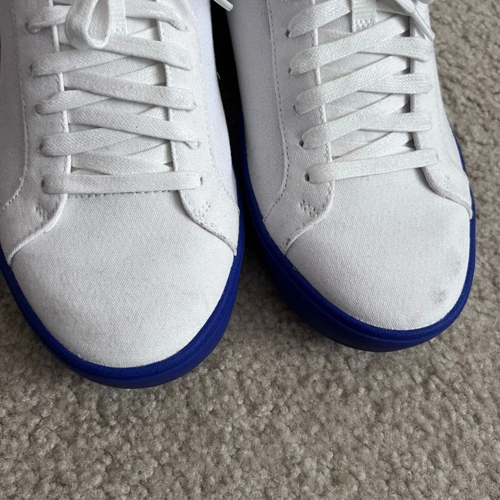 Kizik Irvine Canvas Hands-Free Sneakers‎ White Cobalt Blue Mens 7.5 Womens 9